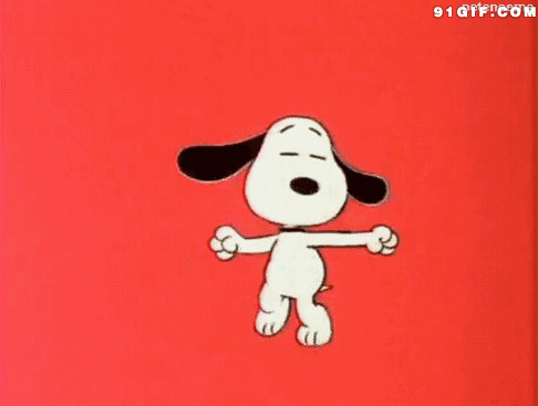 狗狗自我陶醉跳舞动画图片:狗狗,史努比