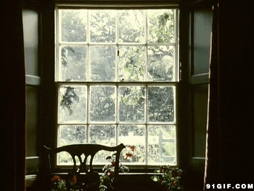窗户外飘落的雨唯美图片:窗户,下雨