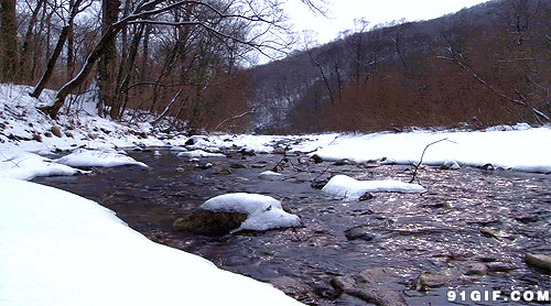 冰雪融化视频突破:小河,小溪,冰雪