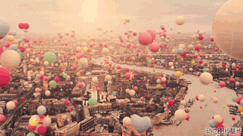 飘动的气球图片:气球,唯美,梦幻,风景,  