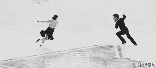 双人花样滑冰视频图片:滑冰,体育,黑白,