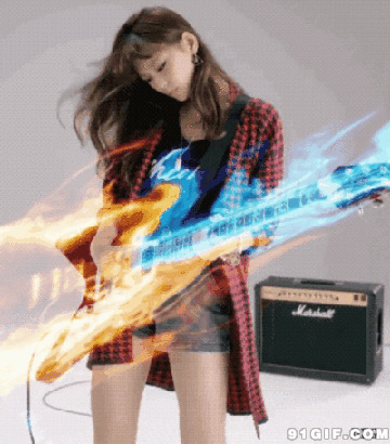 韩国美女吉他指弹图片