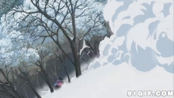卡通滑雪动态图片