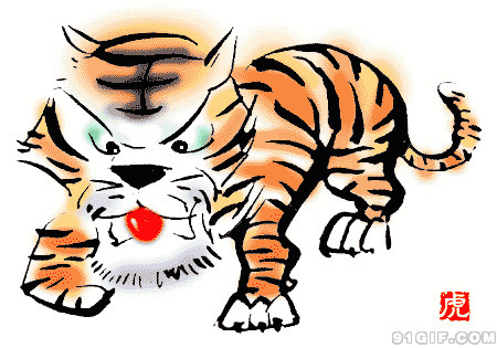 卡通素描老虎动态图片:卡通,老虎