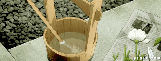 卡通木桶滴水图片