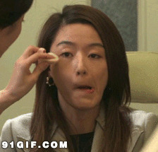 韩国女人补妆表情搞笑动态图片:女人,表情,