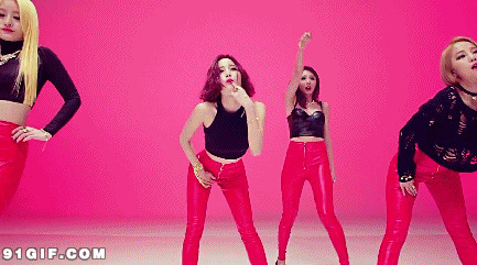 穿红裤子的韩国美热舞搞笑动态图片:美女,热舞,