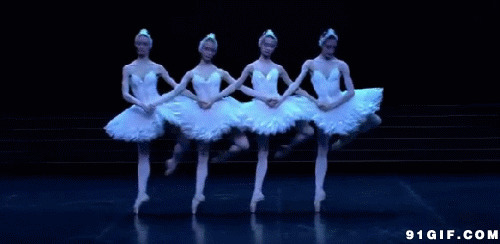 四人芭蕾舞动态图片:芭蕾舞