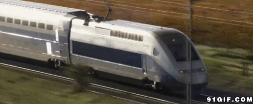 铁轨上飞驰的火车图片:火车