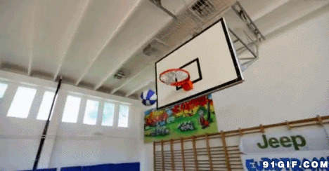 高难度扣篮动态图片:篮球