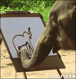 大象自己画图像图片