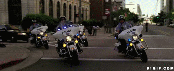 警察骑摩托护送图片