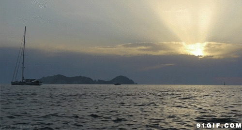 海上日落日出美景图片
