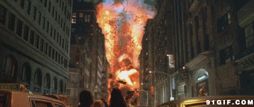整栋大厦被炸毁动态图片:爆炸