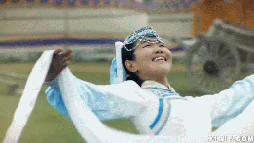 蒙古姑娘跳舞动态图片:跳舞