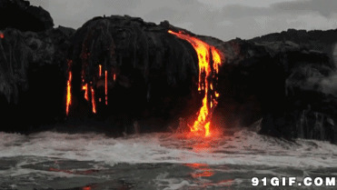 火山岩浆美景图片