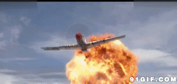 飞机空中交火爆炸图片:飞机