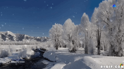 乡村雪景动态图片