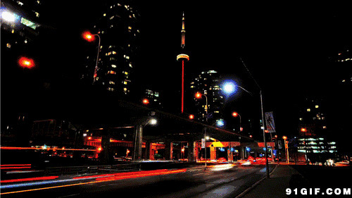 城市美丽灯光夜景动态图片