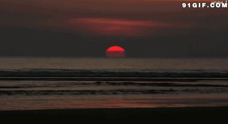太阳落山动态图片