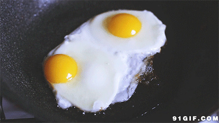 油煎双蛋动态图片:鸡蛋,美食