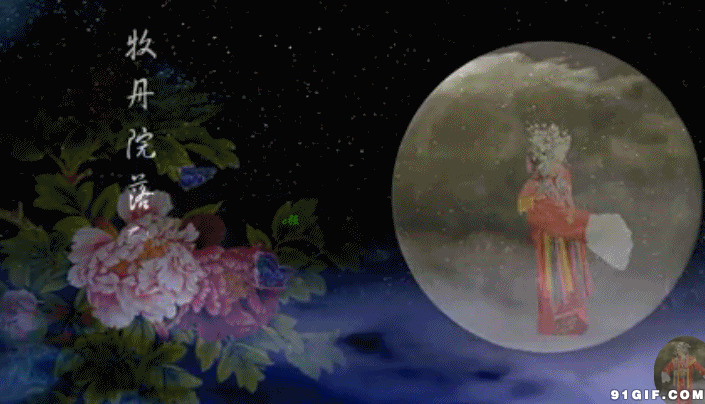 中秋牡丹园赏月图片:中秋节