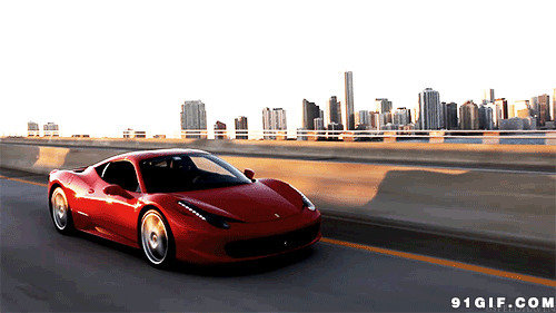 红色超酷跑车高清动态图片:跑车