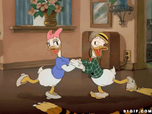卡通唐老鸭跳舞视频图片