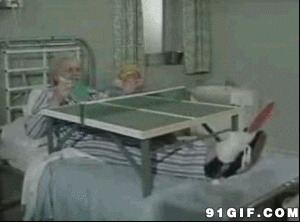 病人自己打乒乓球搞笑图片