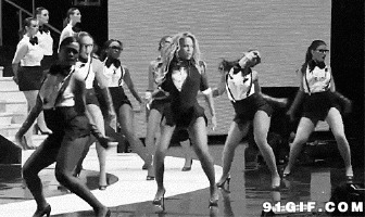 长腿美女团跳舞视频黑白图片