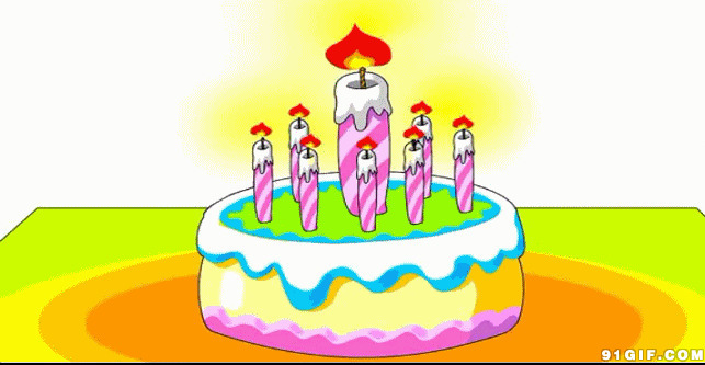 卡通蛋糕生日快乐图片