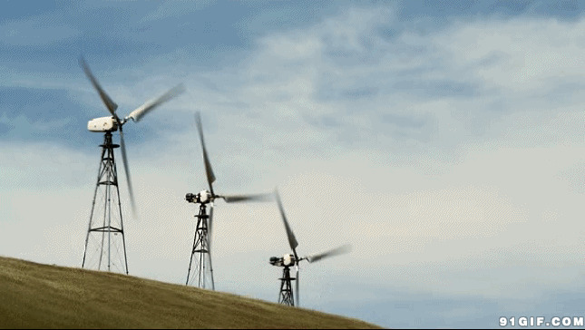 沙漠风力发电唯美图片