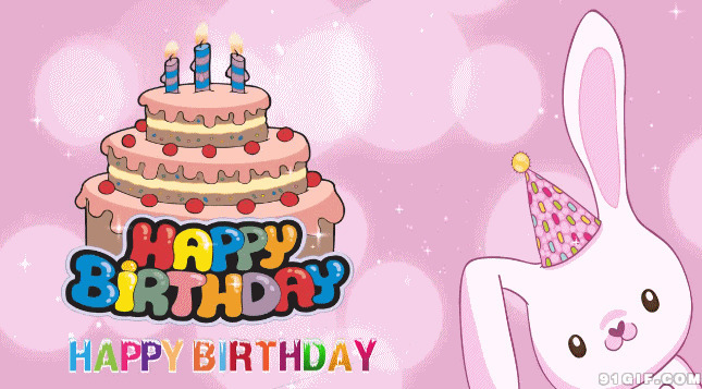 卡通兔子生日蛋糕图片:生日,生日蛋糕