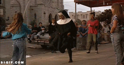 修女跳绳视频图片:修女,跳绳