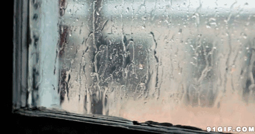 玻璃窗外的雨丝图片