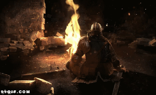 密室火堆前烤火图片:火焰,烤火