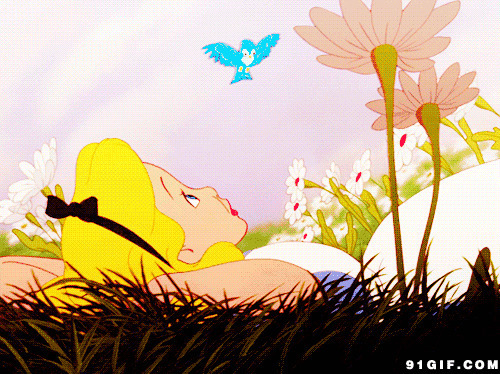 躺在草丛中的姑娘动漫图片:草丛,动漫,菊花,卡通