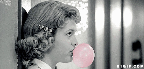 少女口吹泡泡糖图片:泡泡糖,泡泡