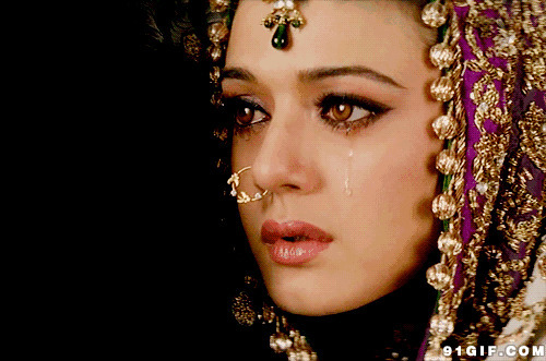 美丽印度新娘的眼泪图片:眼泪,印度