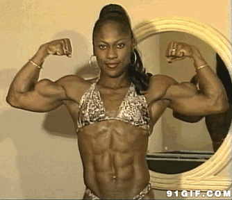 黑人女汉子肌肉图片