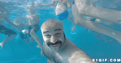 水底自拍搞笑图片:自拍,游泳