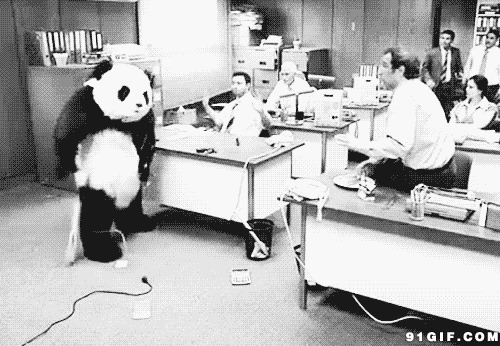 熊猫砸电脑gif