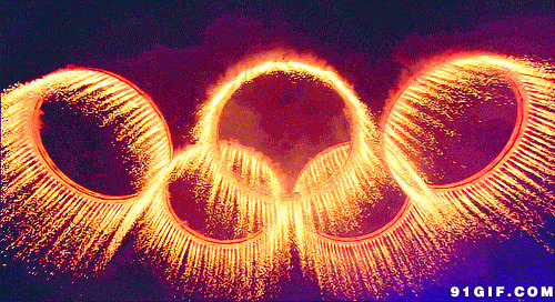 燃烧的奥运五环图片:奥运,五环,唯美