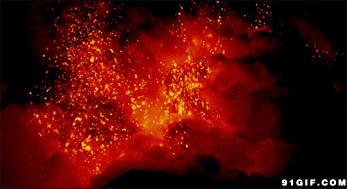 火山熔岩爆发动态图:火山,熔岩,爆发