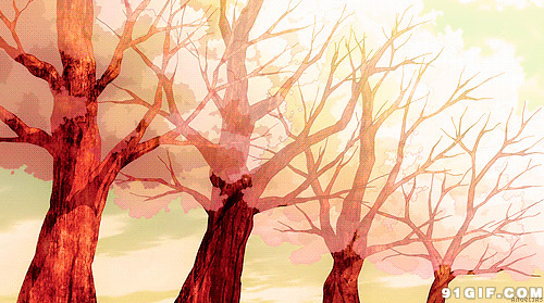 枯树生长卡通动态图:枯树,树枝,生长,动漫