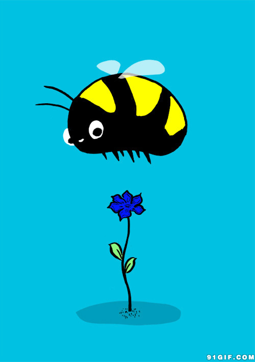 小蜜蜂卡通图片:蜜蜂,小花