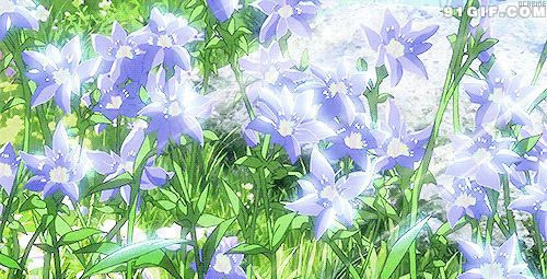 蓝天绿草卡通图片:绿草,小花