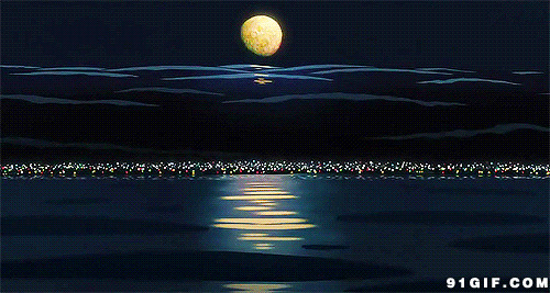 海上月亮卡通图片