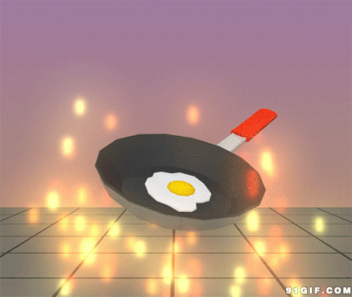 铁锅煎鸡蛋卡通图片