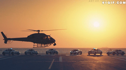 警车直升机动态图:直升机,警车